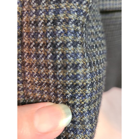 Austin Reed Men's (43R) Blue, Black, Olive Wool Sports Coat Jacket, Made in USA - Picture 11 of 16